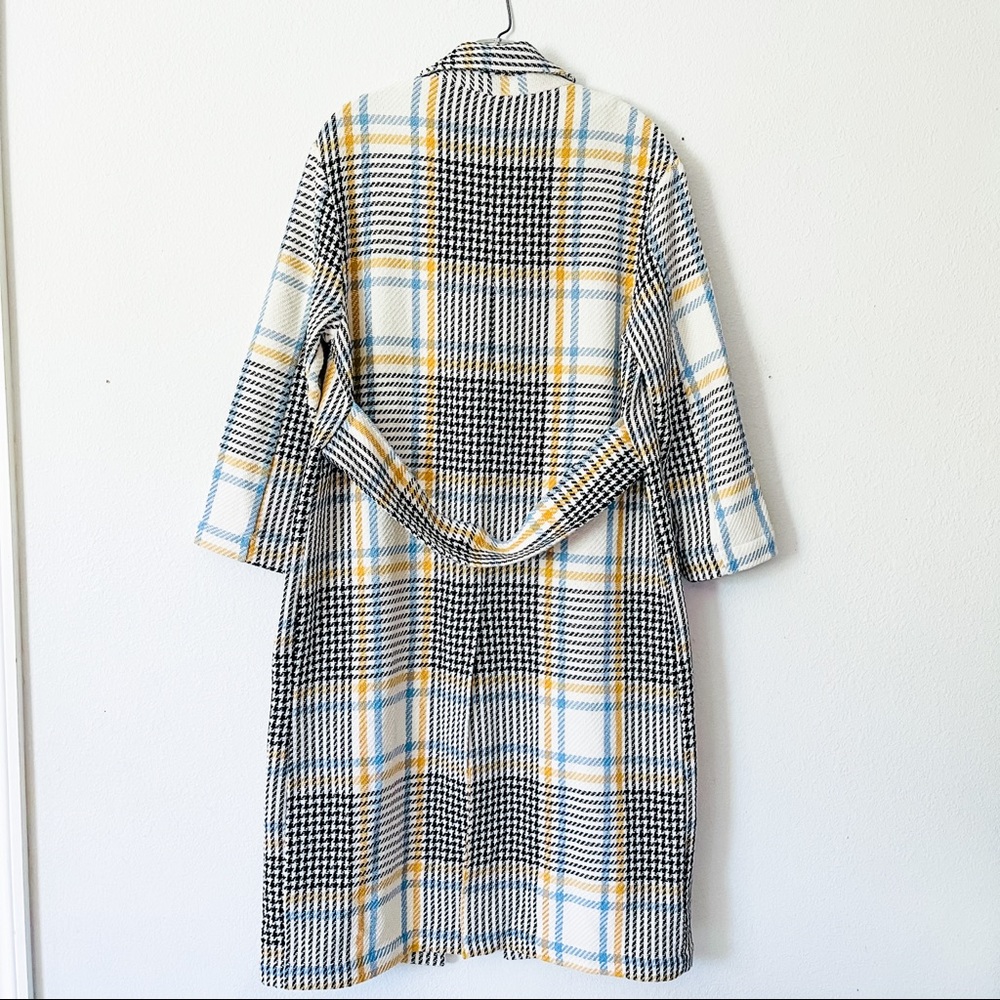 TOPSHOP Check Duster Coat Multicolor Size 6 NWOT - Picture 7 of 13